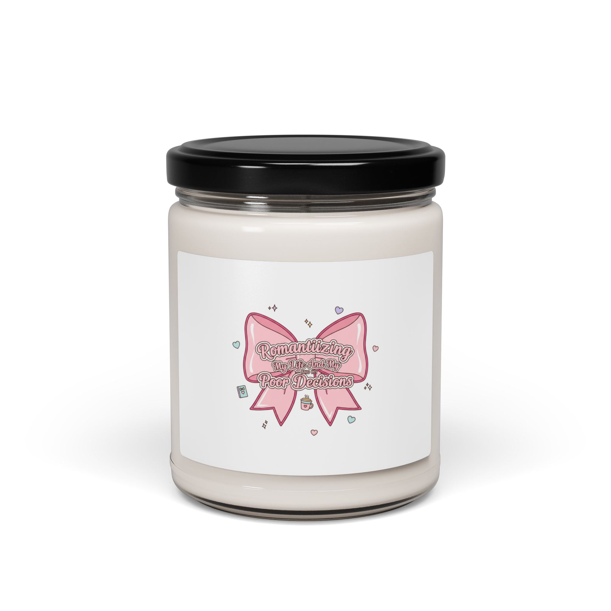 Coquette Ribbon Humor Soy Candle, 9oz | pastel ribbon art, lace aesthetic