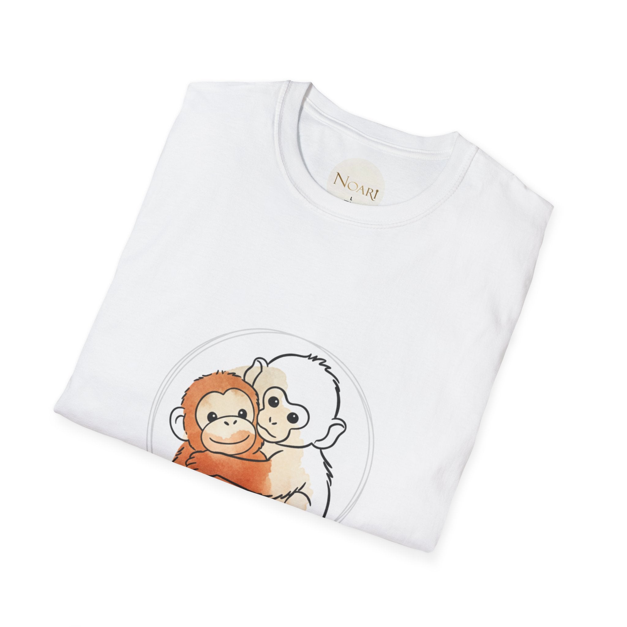 Baby Punch Monkey Hug T-Shirt – Cute Cartoon Animal Tee