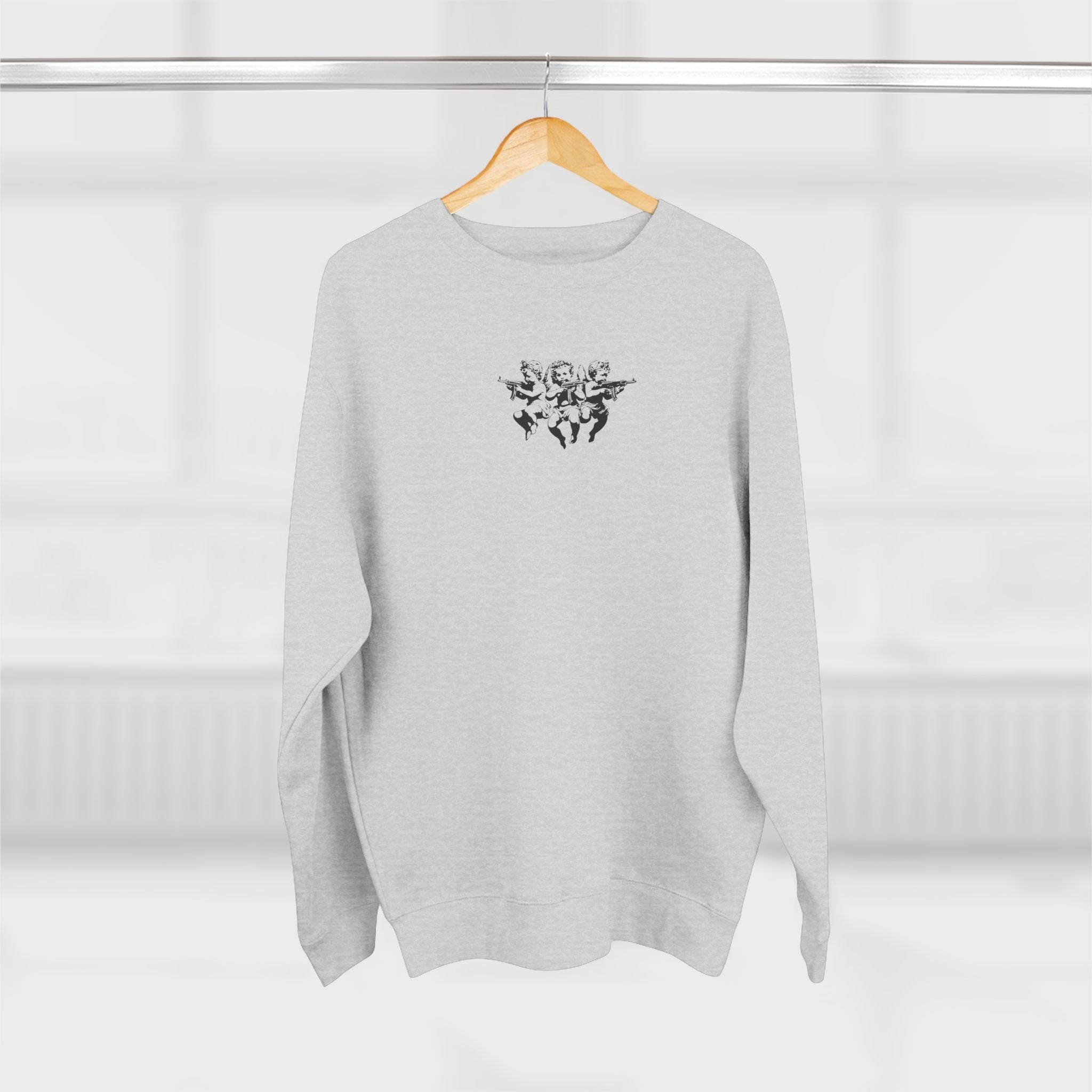 Crewneck Sweatshirt — Vintage Cherub Graphic “The World Is Yours”