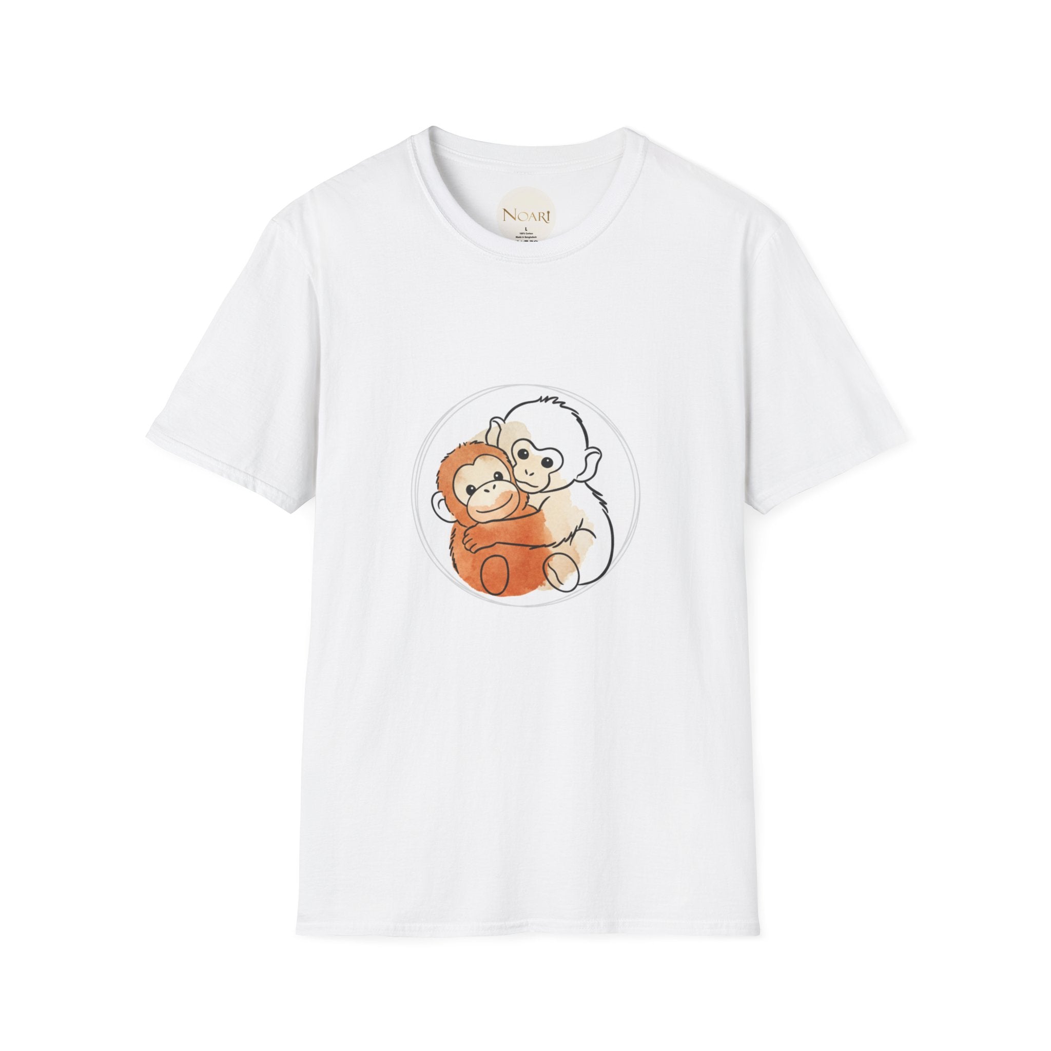 Baby Punch Monkey Hug T-Shirt – Cute Cartoon Animal Tee