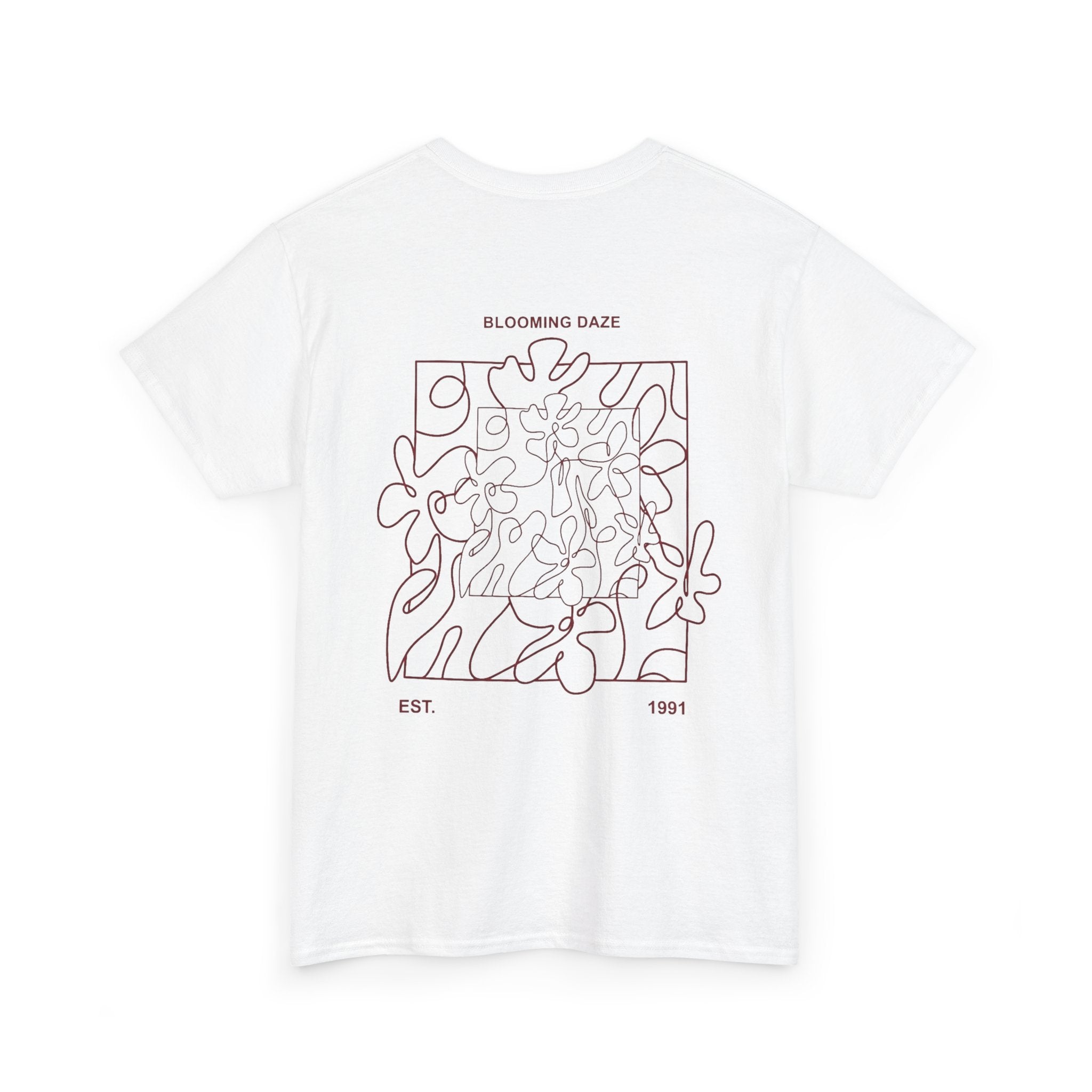 Blooming Daze Floral Tee — Minimal Line Art Flower T-Shirt