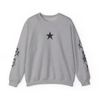 Crewneck Sweatshirt — 'Trust Your Crazy Idea' Star & Tribal Sleeve Graphic
