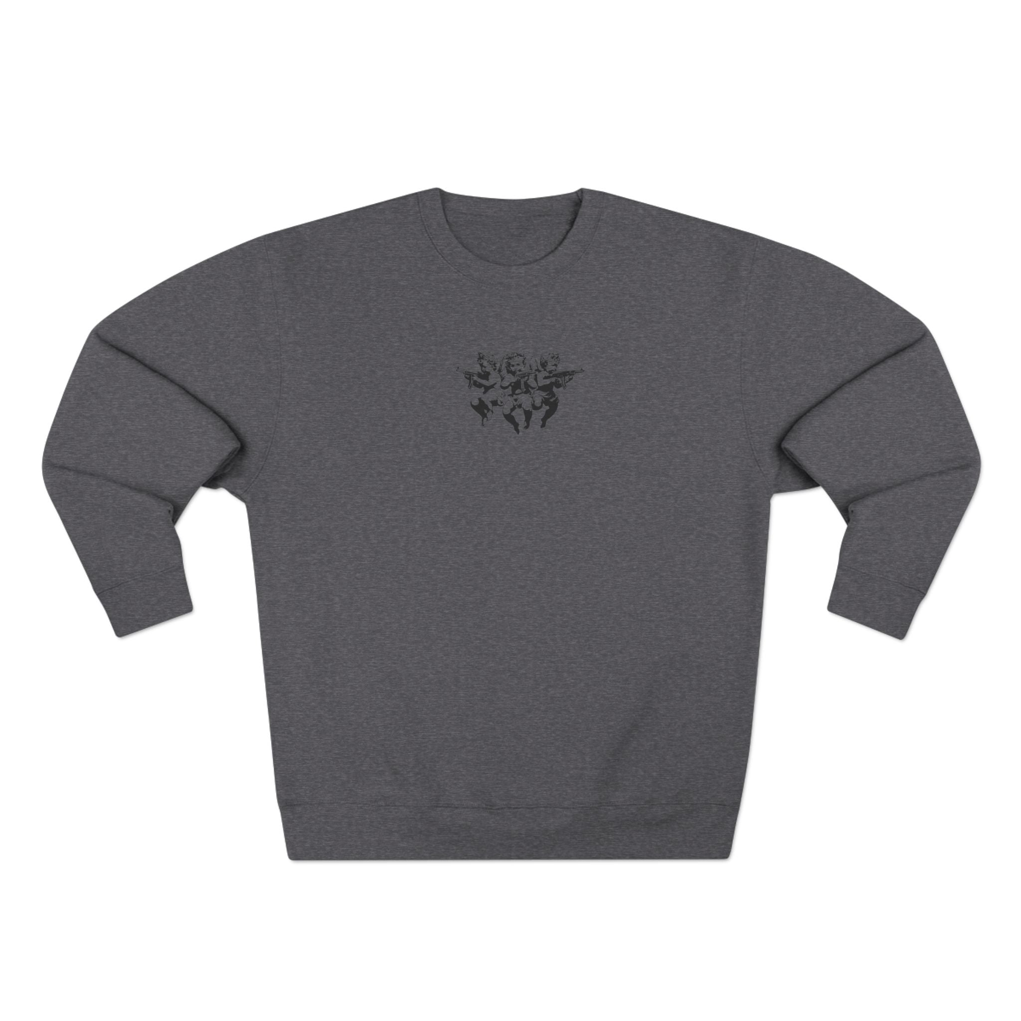 Crewneck Sweatshirt — Vintage Cherub Graphic “The World Is Yours”