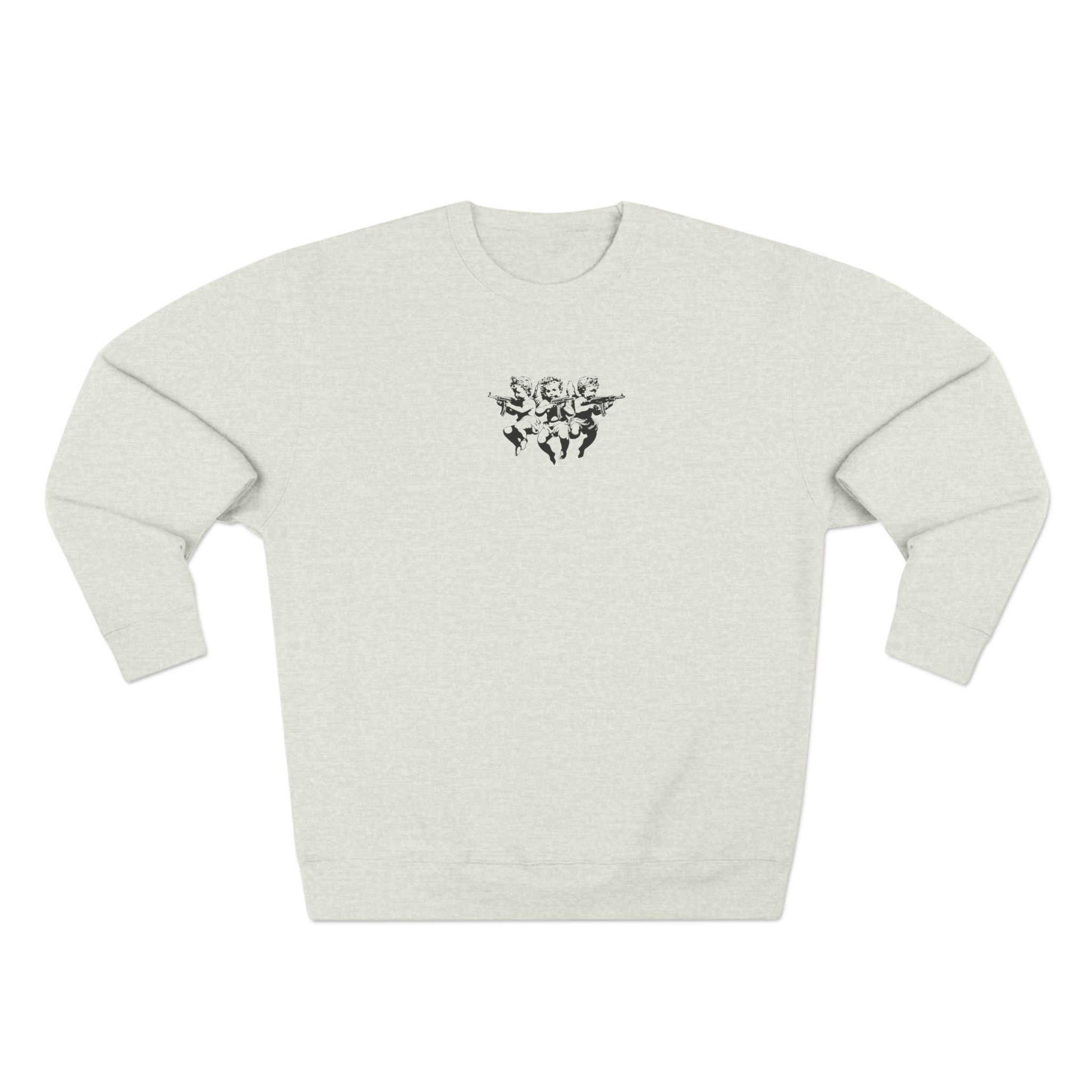 Crewneck Sweatshirt — Vintage Cherub Graphic “The World Is Yours”